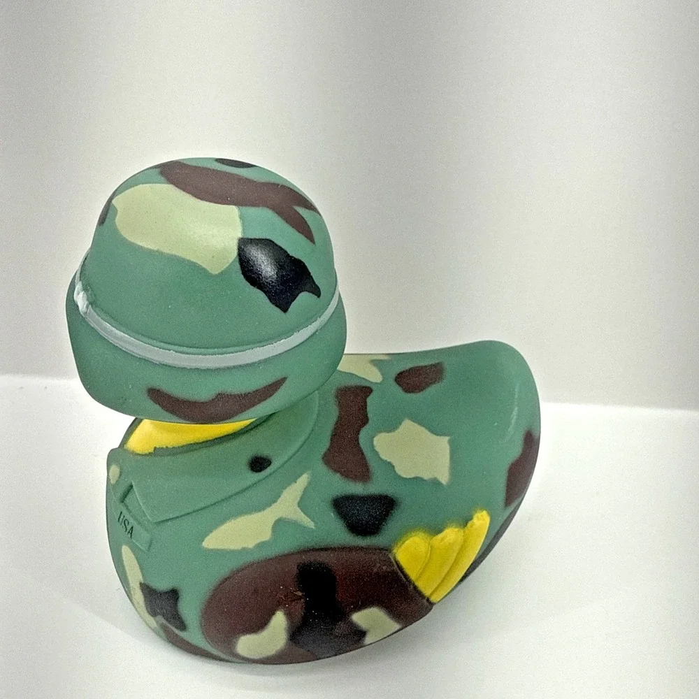 Boston Duck Tours Military Camo Rubber Duck Army Helmet Collectible 3.5